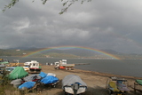 山中湖の虹